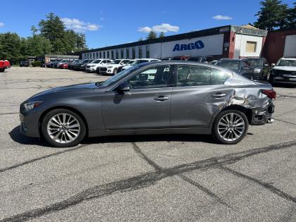 Thumbnail of salvage repairable 2021 Infiniti Q50 for sale.
